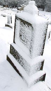 Snow-covered Tombstone